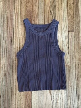 Aerie Ribbed Sleeveless Tank Top - Dark Brown
